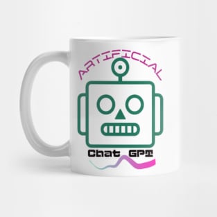 Chat GPT Artificial , Green Robot Mug